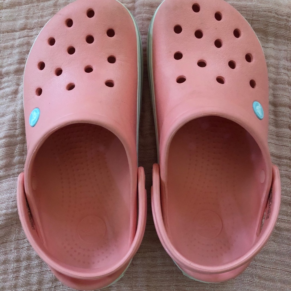 Crocs crocband GUC women 7 Melon/Ice Blue